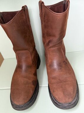 Wolverine W04727 Work Boots (Wide – 9EW) Men's Brown Leather Pull-On Work Boots